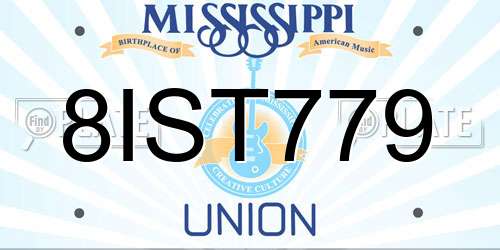8IST779 Mississippi License Plate