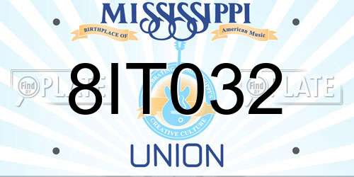 8IT032 Mississippi License Plate