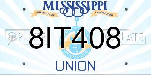 8IT408 Mississippi License Plate