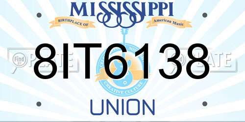 8IT6138 Mississippi License Plate