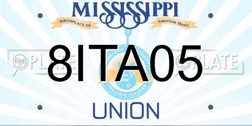 8ITA05 Mississippi License Plate