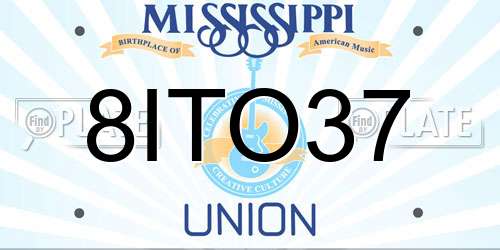 8ITO37 Mississippi License Plate