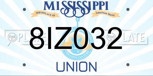 8IZ032 Mississippi License Plate