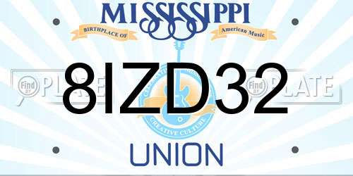 8IZD32 Mississippi License Plate