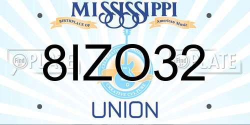8IZO32 Mississippi License Plate