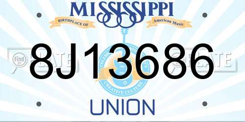 8J13686 Mississippi License Plate