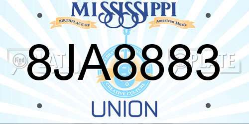 8JA8883 Mississippi License Plate