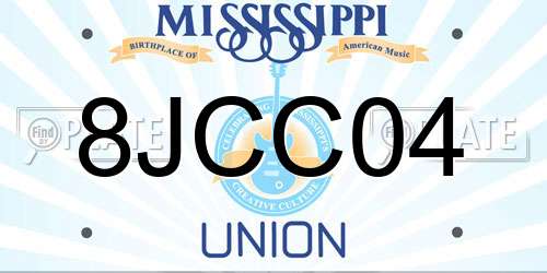 8JCC04 Mississippi License Plate