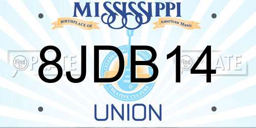8JDB14 Mississippi License Plate
