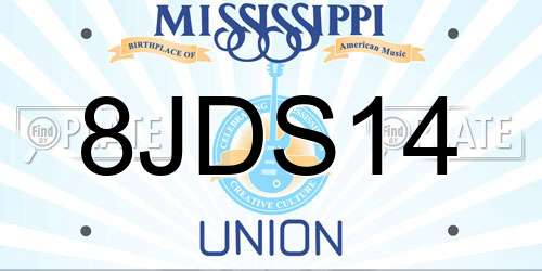 8JDS14 Mississippi License Plate