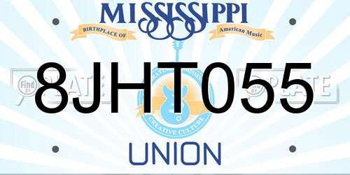8JHT055 Mississippi License Plate