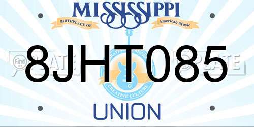 8JHT085 Mississippi License Plate