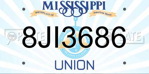 8JI3686 Mississippi License Plate