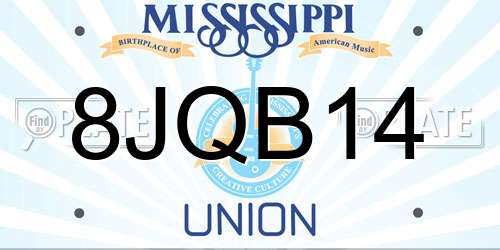 8JQB14 Mississippi License Plate