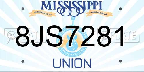 8JS7281 Mississippi License Plate