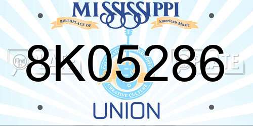 8K05286 Mississippi License Plate