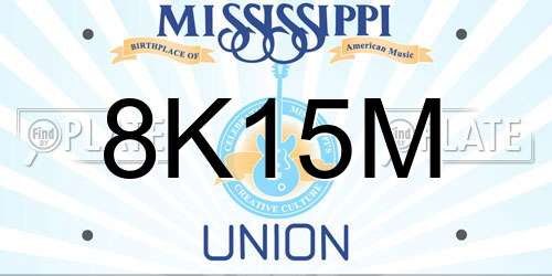 8K15M Mississippi License Plate