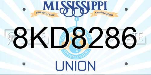 8KD8286 Mississippi License Plate