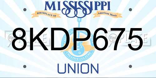 8KDP675 Mississippi License Plate