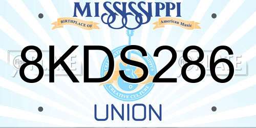 8KDS286 Mississippi License Plate