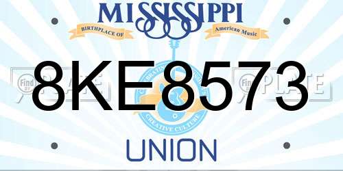 8KE8573 Mississippi License Plate