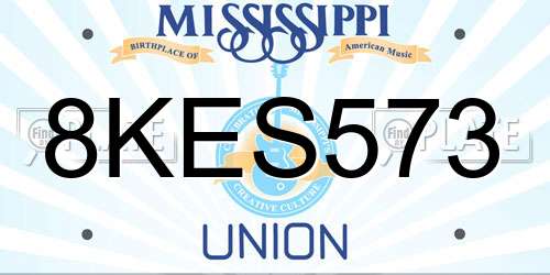 8KES573 Mississippi License Plate
