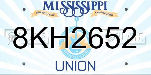 8KH2652 Mississippi License Plate