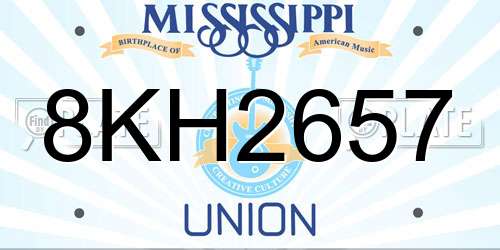 8KH2657 Mississippi License Plate