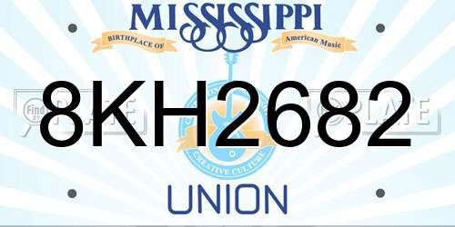 8KH2682 Mississippi License Plate