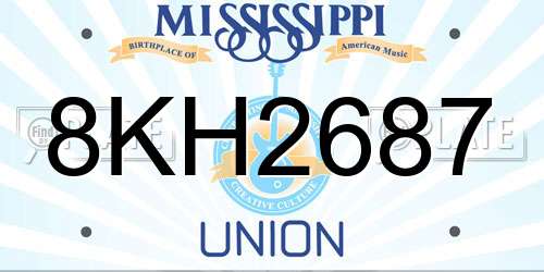 8KH2687 Mississippi License Plate