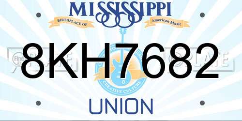 8KH7682 Mississippi License Plate