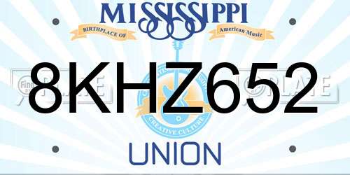 8KHZ652 Mississippi License Plate