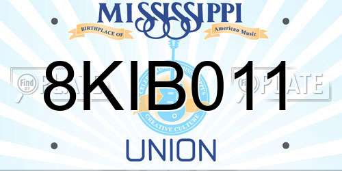 8KIB011 Mississippi License Plate