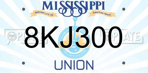 8KJ300 Mississippi License Plate