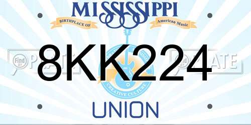 8KK224 Mississippi License Plate