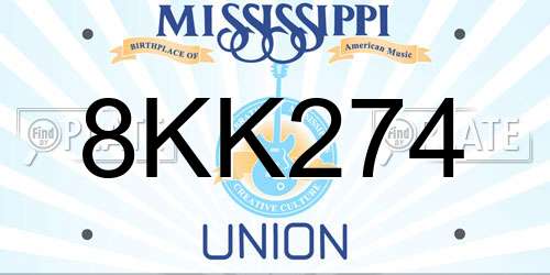 8KK274 Mississippi License Plate