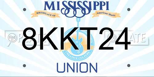 8KKT24 Mississippi License Plate
