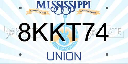 8KKT74 Mississippi License Plate