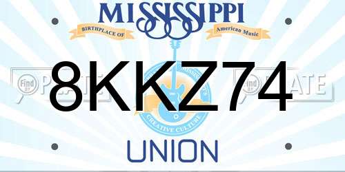 8KKZ74 Mississippi License Plate