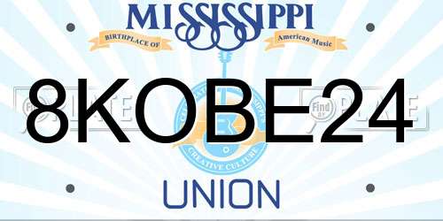 8KOBE24 Mississippi License Plate