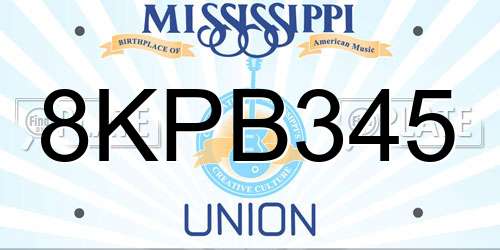 8KPB345 Mississippi License Plate