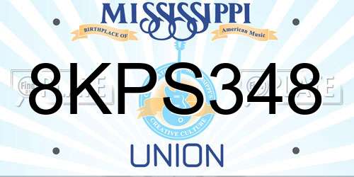 8KPS348 Mississippi License Plate