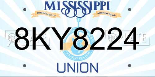 8KY8224 Mississippi License Plate