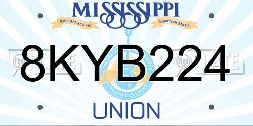 8KYB224 Mississippi License Plate