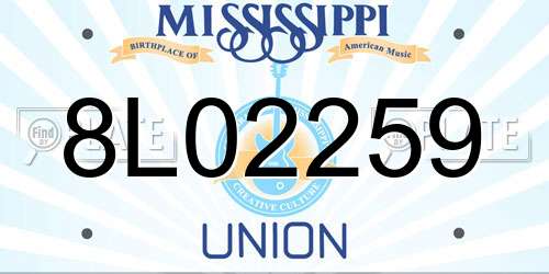 8L02259 Mississippi License Plate