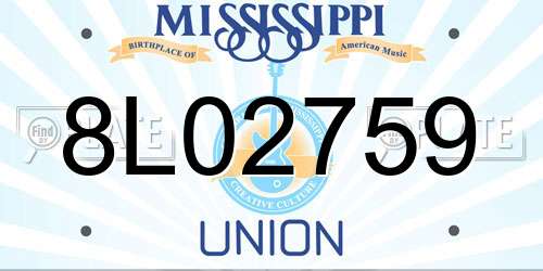 8L02759 Mississippi License Plate