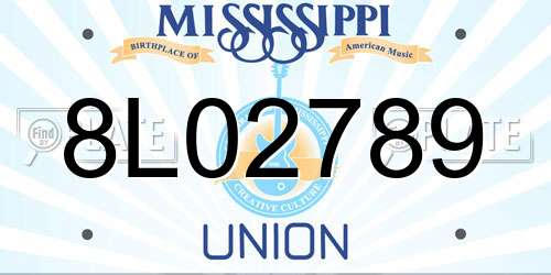 8L02789 Mississippi License Plate