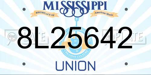 8L25642 Mississippi License Plate