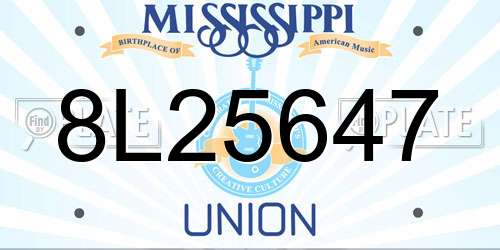 8L25647 Mississippi License Plate