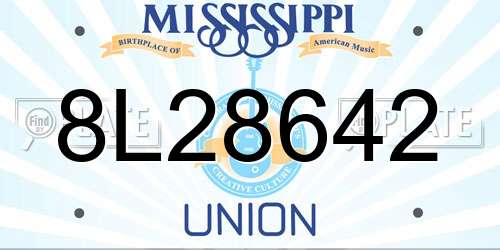 8L28642 Mississippi License Plate